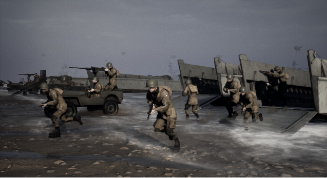Cảnh phòng thủ công sự ven biển trong Beach Invasion 1944