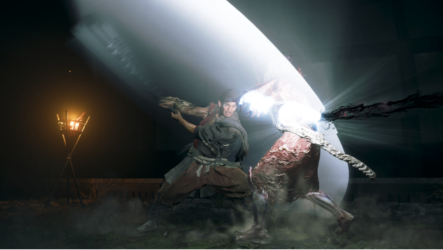 Một trận chiến với sinh vật Genma trong Onimusha