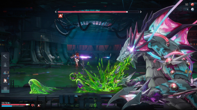 Cảnh đối đầu với boss trong bản demo SlashZero