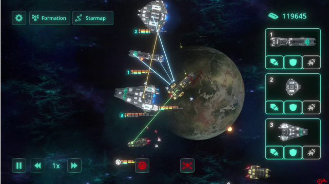 Giao diện tùy chỉnh tàu và phát triển hạm đội trong game