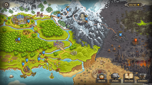 Các tháp phòng thủ trong một màn chơi Kingdom Rush