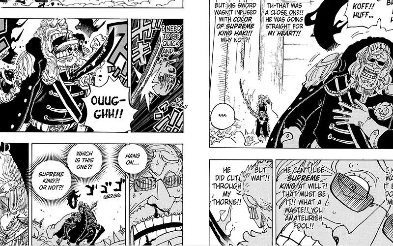 Ba thanh kiếm của Zoro được bao phủ bởi Haki và ngọn lửa