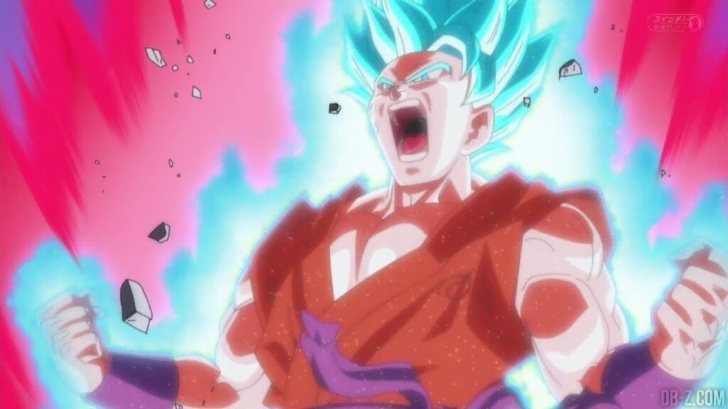 Hình ảnh Goku trong các phiên bản khác nhau của Kaioken