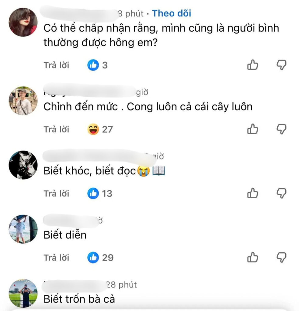 Hình ảnh bài đăng của Lê Bống sau khi xóa dòng chú thích