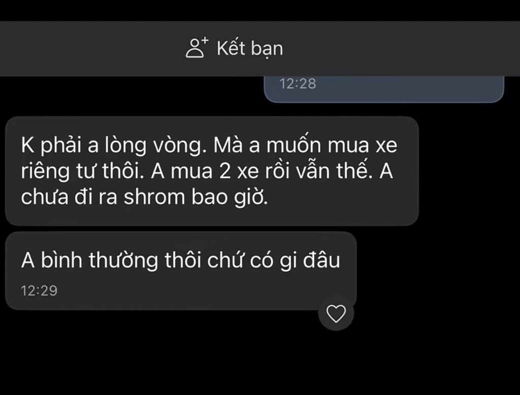 Tin nhắn phản hồi dứt khoát của Minh Thư trong cuộc trao đổi