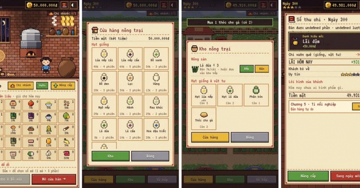 Màn hình bảng xếp hạng game nhập vai miễn phí trên App Store có Tiệm Xôi Bà Tám