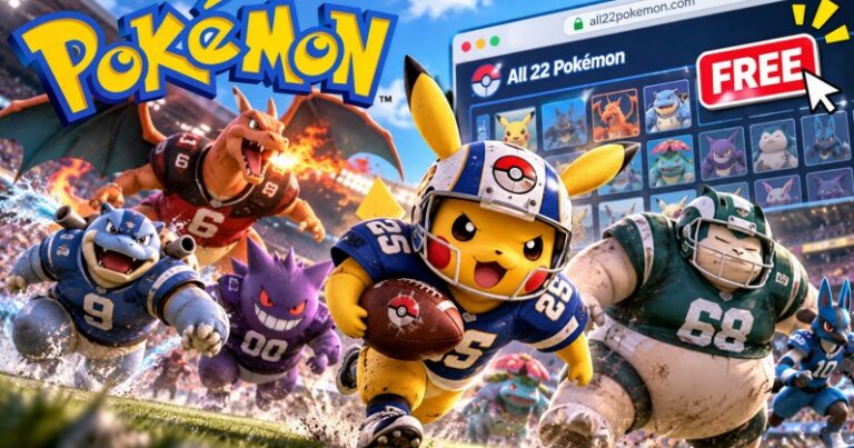 Giao diện All 22 Pokémon với các sinh vật được chọn cho đội bóng