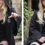 Nữ cosplayer Estonia với mái tóc vàng trong màn hóa thân Malfoy phiên bản nữ