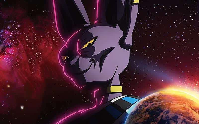 Beerus và các nhân vật chính trong nội dung quảng bá anime