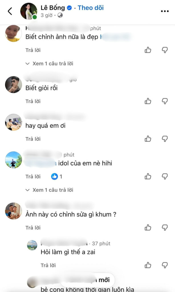 Phần caption trong bài đăng của Lê Bống trước khi được chỉnh sửa