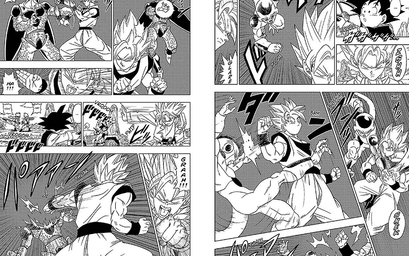 Goten mang cơm trưa và điều khiển máy cày thay cho Goku