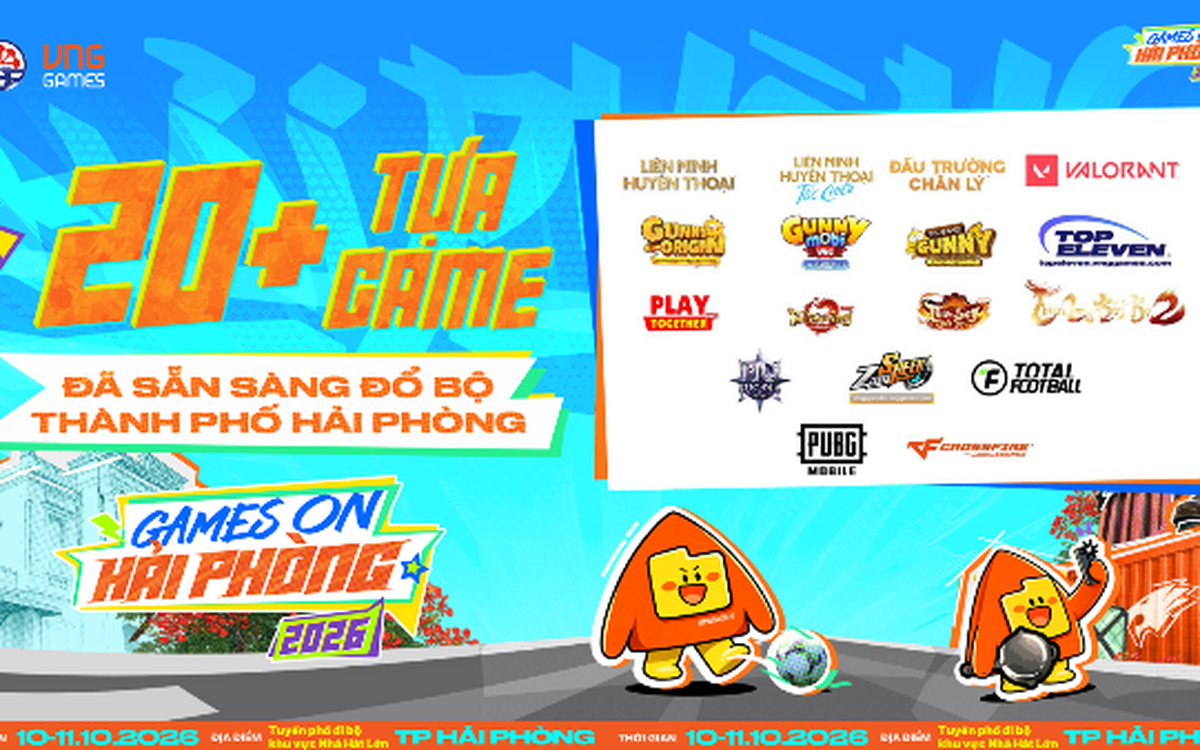 Toàn cảnh khu vực sự kiện Games ON Hải Phòng 2026 với các booth game