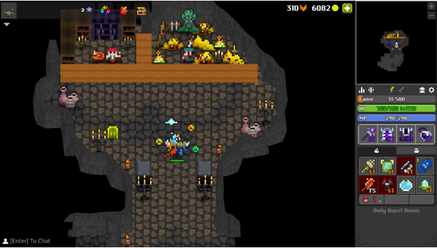 Giao diện trò chơi nhập vai trực tuyến Realm of the Mad God Exalt