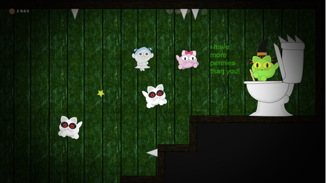 Cảnh chơi Spooky Cats thể hiện phong cách đồ họa 2D dễ thương